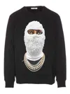 Ih Nom Uh Nit Graphic Print Crewneck Sweater With Long Sleeves In Negro