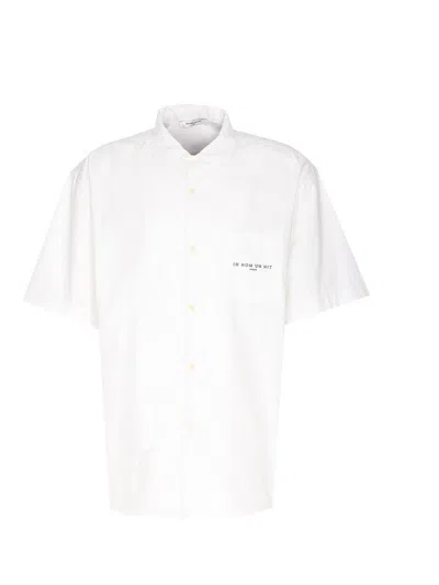 Ih Nom Uh Nit Logo-print Bowling Shirt In White