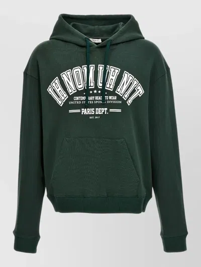 Ih Nom Uh Nit College Style Hoodie Kangaroo Pocket In Green
