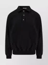 Ih Nom Uh Nit Cotton Polo Shirt With Ribbed Collar And Cuffs In Black