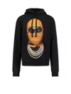 Ih Nom Uh Nit Hooded Cotton Sweatshirt Featuring Graphic Print In Black