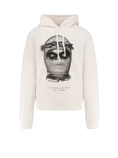 Ih Nom Uh Nit Graphic Hooded Sweatshirt Kangaroo Pocket In Neutral