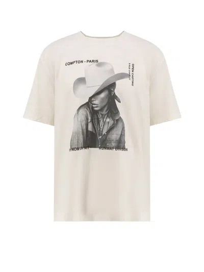 Ih Nom Uh Nit Western Style Cotton Crewneck T-shirt In White