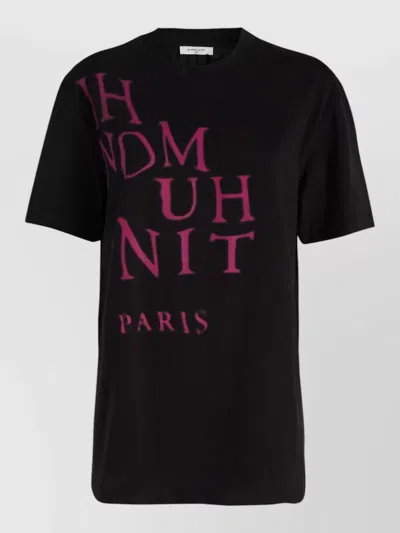 Ih Nom Uh Nit Crew Neck Graphic Print Short Sleeve Top In Black