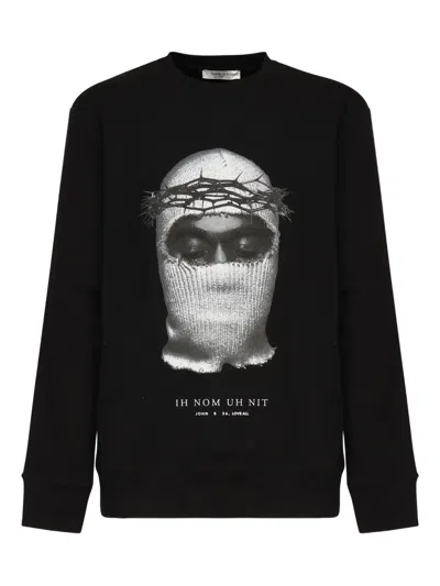Ih Nom Uh Nit Crown Balaclava Print Sweatshirt In Black