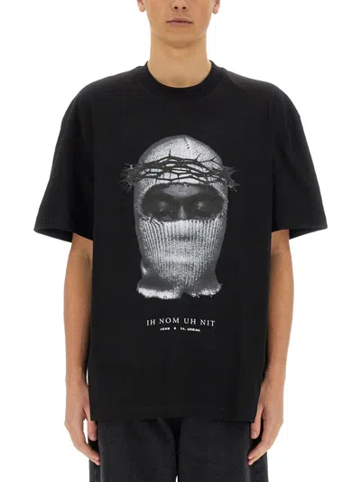 Ih Nom Uh Nit Crown Mask Print T-shirt In Black