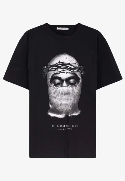 Ih Nom Uh Nit Crowned Mask Printed T-shirt In Black