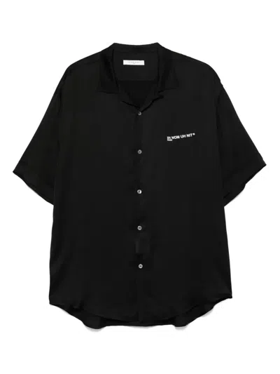 Ih Nom Uh Nit Crowned Mask Bowling Shirt In Black