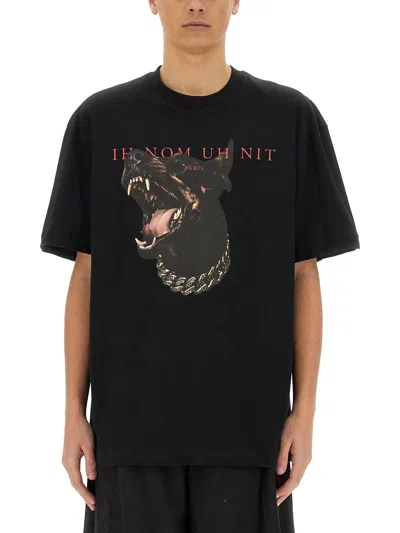 Ih Nom Uh Nit Dobermann Print T-shirt In Black