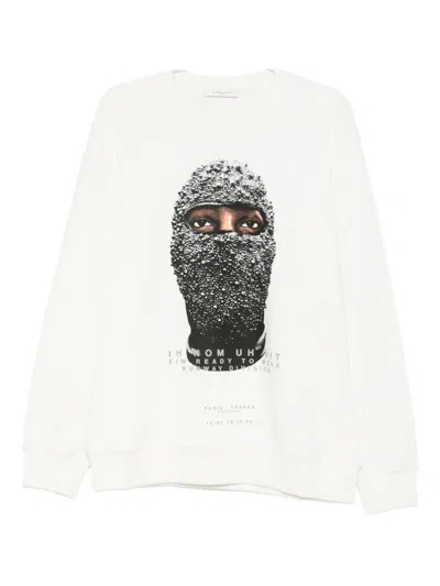 Ih Nom Uh Nit Future Mask Cotton Sweatshirt In White