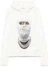 Ih Nom Uh Nit Graphic Printed Drawstring Hoodie In Weiss