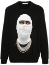 Ih Nom Uh Nit Graphic Print Crewneck Sweater With Long Sleeves In Black