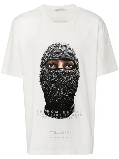 Ih Nom Uh Nit Graphic Print Crew Neck Short Sleeve T-shirt In White