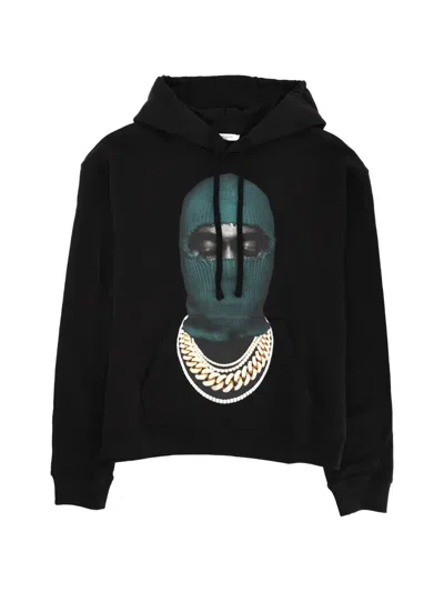 Ih Nom Uh Nit Graphic Hooded Sweater Kangaroo Pocket In Black