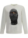 Ih Nom Uh Nit Mask Printed Crewneck Sweatshirt In White