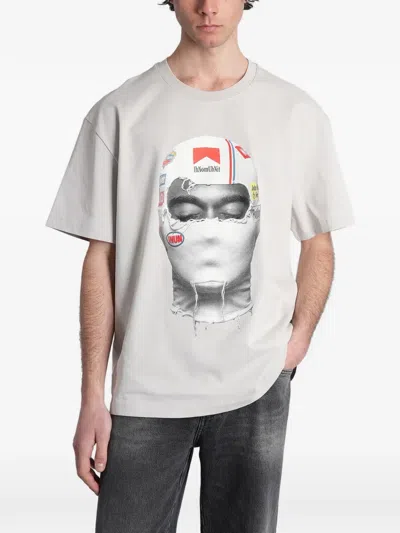 Ih Nom Uh Nit Graphic-print Cotton T-shirt In Gray