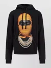 Ih Nom Uh Nit Hooded Cotton Sweatshirt Featuring Graphic Print In Black