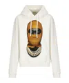 Ih Nom Uh Nit Mask Printed Drawstring Hoodie In White