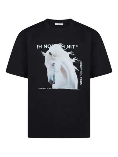 Ih Nom Uh Nit Horse-print T-shirt In Black