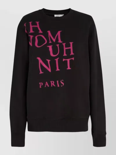 Ih Nom Uh Nit Knitwear Crew Neck Graphic Print Sweatshirt In Black