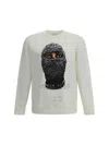 Ih Nom Uh Nit Mask Printed Crewneck Sweatshirt In White