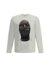 Ih Nom Uh Nit Mask Printed Crewneck Sweatshirt In White