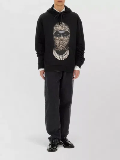 Ih Nom Uh Nit Leopard Mask Graphic Hooded Sweatshirt In Black