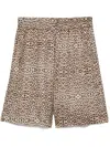 Ih Nom Uh Nit Shorts In Animalier Viscose In Brown