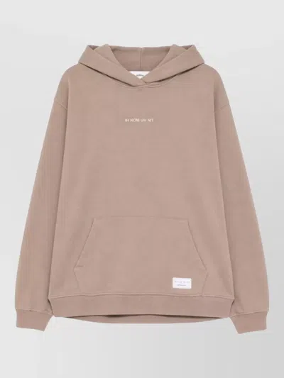 Ih Nom Uh Nit Logo Hoodie Sweatshirt Front Pocket Detail In Brown
