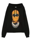Ih Nom Uh Nit Hooded Cotton Sweatshirt Featuring Graphic Print In Black