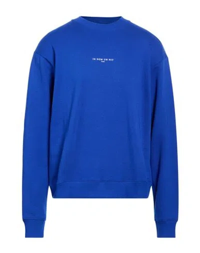 Ih Nom Uh Nit Man Sweatshirt Bright Blue Size Xl Cotton
