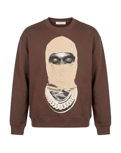 Ih Nom Uh Nit Man Sweatshirt Brown Size Xs Cotton
