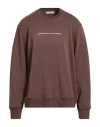 Ih Nom Uh Nit Man Sweatshirt Dark Brown Size Xxl Cotton
