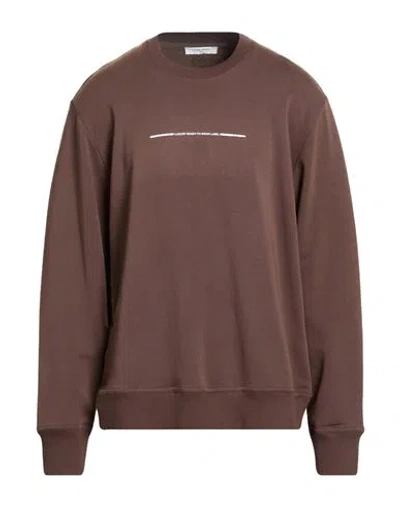 Ih Nom Uh Nit Man Sweatshirt Dark Brown Size Xxl Cotton
