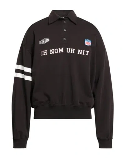 Ih Nom Uh Nit Man Sweatshirt Dark Brown Size Xxl Cotton In Black