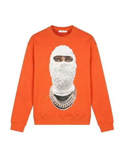 Ih Nom Uh Nit Man Sweatshirt Orange Size L Cotton