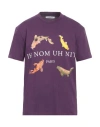 Ih Nom Uh Nit Man T-shirt Plum Size L Cotton, Elastane In Purple