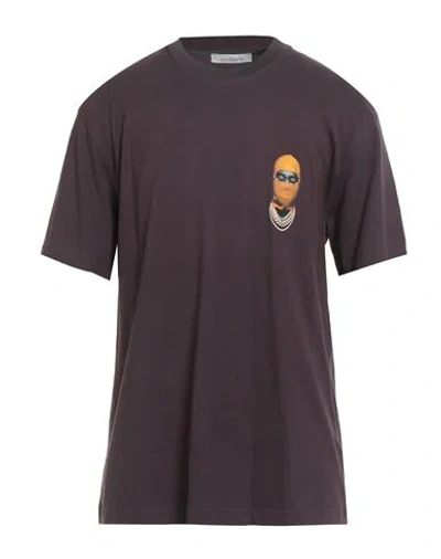 Ih Nom Uh Nit Man T-shirt Plum Size M Cotton, Elastane In Brown