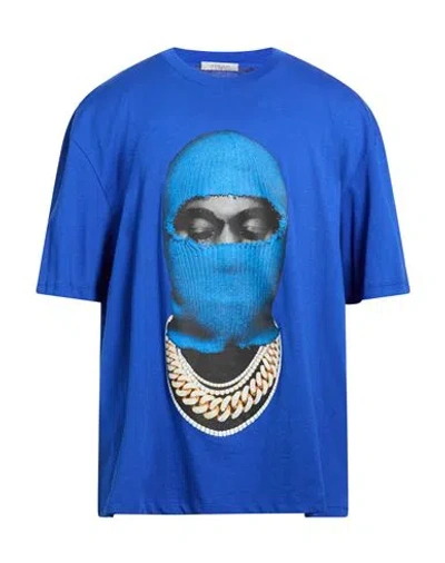 Ih Nom Uh Nit Man T-shirt Bright Blue Size M Cotton, Elastane