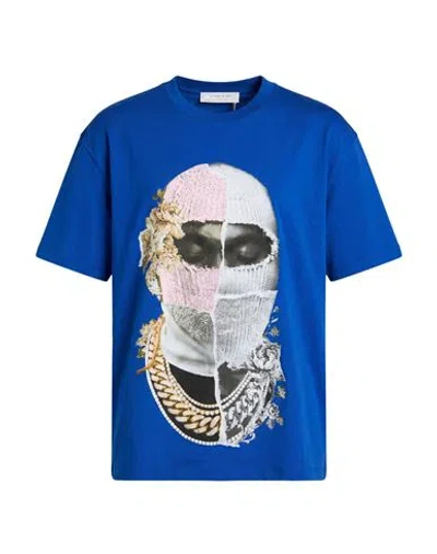 Ih Nom Uh Nit Man T-shirt Bright Blue Size S Cotton