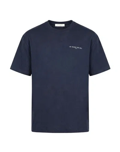 Ih Nom Uh Nit Man T-shirt Midnight Blue Size Xl Cotton, Linen
