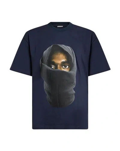 Ih Nom Uh Nit Man T-shirt Navy Size S Cotton In Blue