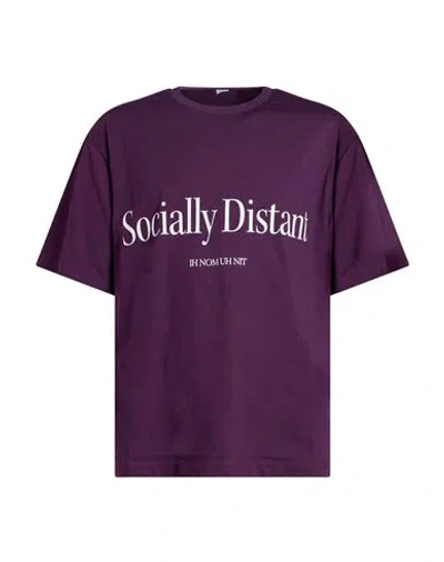 Ih Nom Uh Nit Man T-shirt Plum Size L Cotton, Elastane In Purple