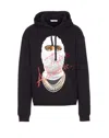 Ih Nom Uh Nit Hooded Sweater With Front Pocket And Print In Black