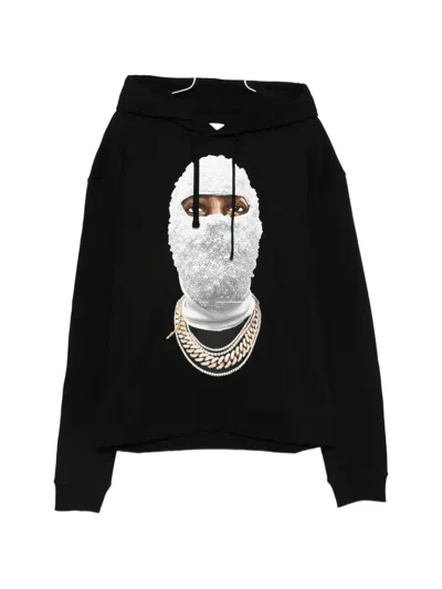 Ih Nom Uh Nit Hooded Cotton Sweatshirt Featuring Graphic Print In Black