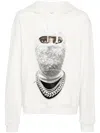 Ih Nom Uh Nit Graphic Printed Drawstring Hoodie In White