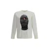 Ih Nom Uh Nit Mask Printed Crewneck Sweatshirt In White