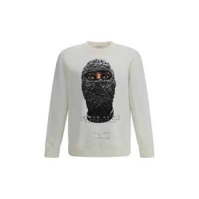 Ih Nom Uh Nit Mask Printed Crewneck Sweatshirt In White