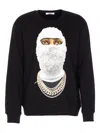 Ih Nom Uh Nit Graphic Print Crewneck Sweater With Long Sleeves In Black