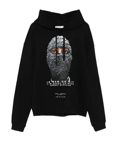 Ih Nom Uh Nit Mask Printed Drawstring Hoodie In Black